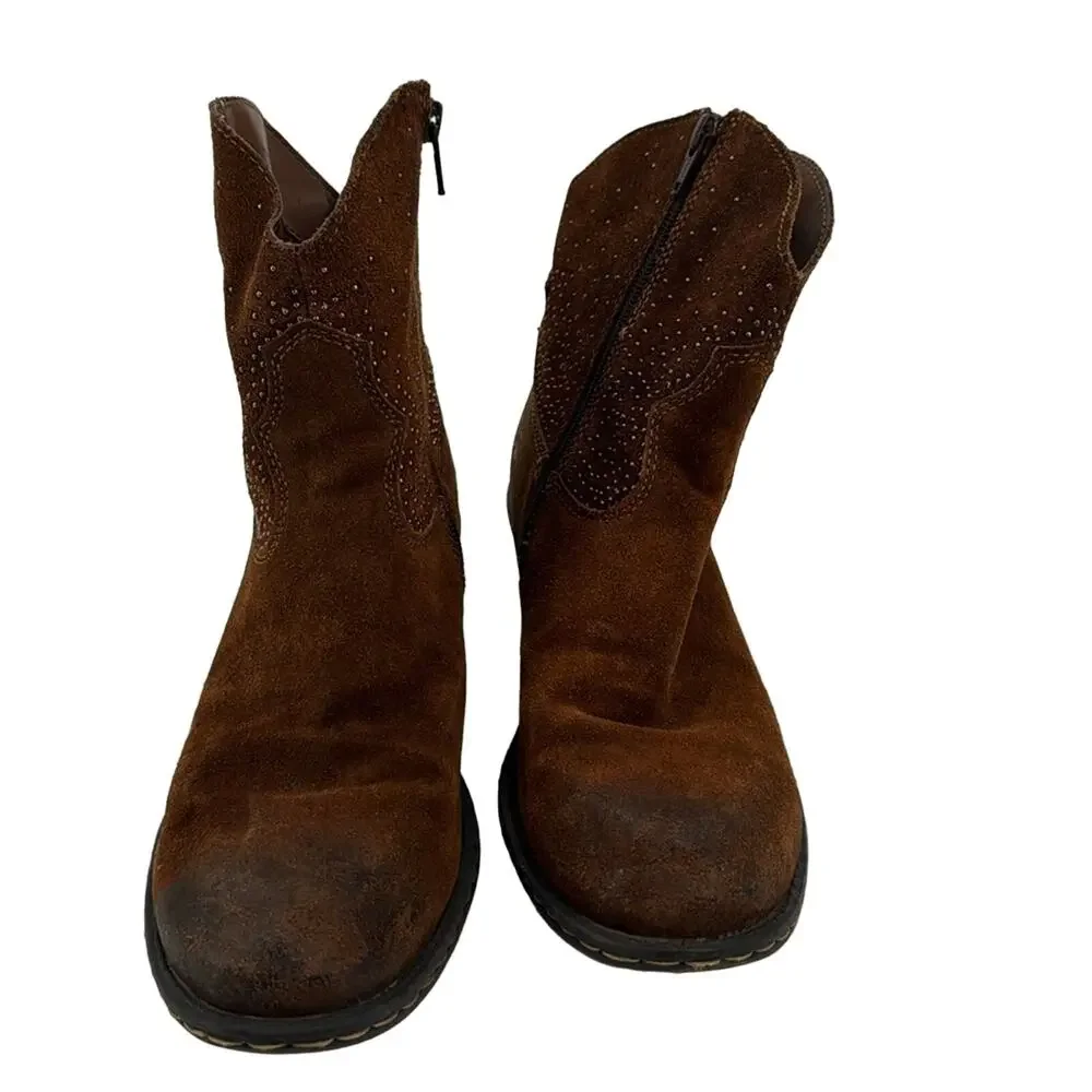 Born BOC western studded Ambrosia Brown Suede ankle boots